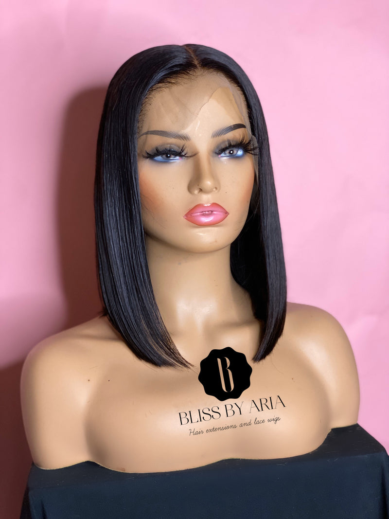 Straight Lace Frontal Bob Wig 150% Density  (Pre-Made)